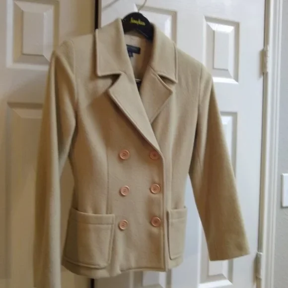 Vintage Karen Kane Camel Wool Pea-coat